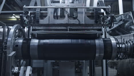technological tyre manufacturing machine making new rubber production in factory