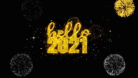 hello 2021 fireworks graphic design