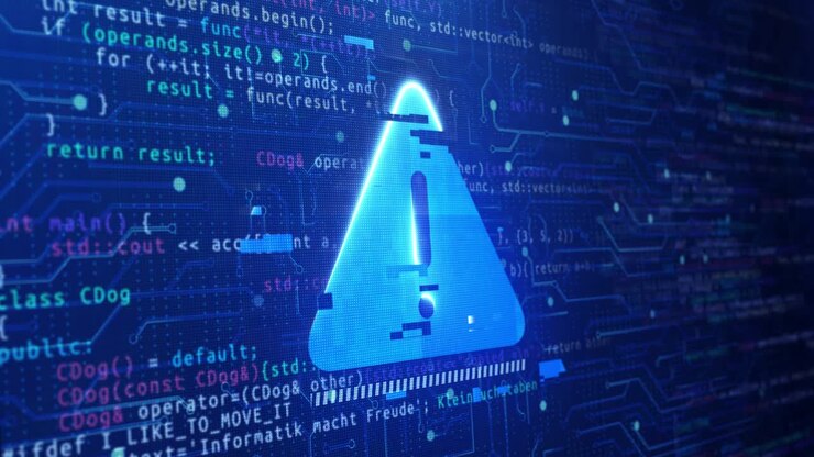Warning of system hacked virus cyber attack malware concept malware or hack attack concept cyber