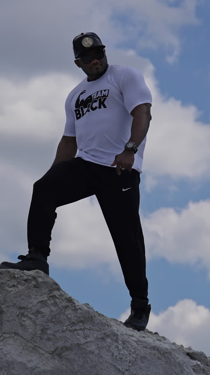 Confident sexy fashion male outdoor