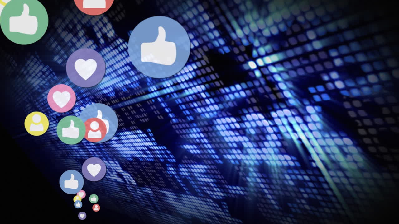 Elektronická zobrazovací tabule s ikonami sociálních sítí
