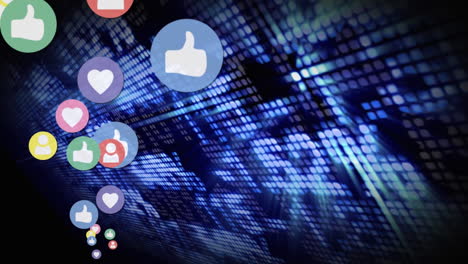 electronic display board with social media icons