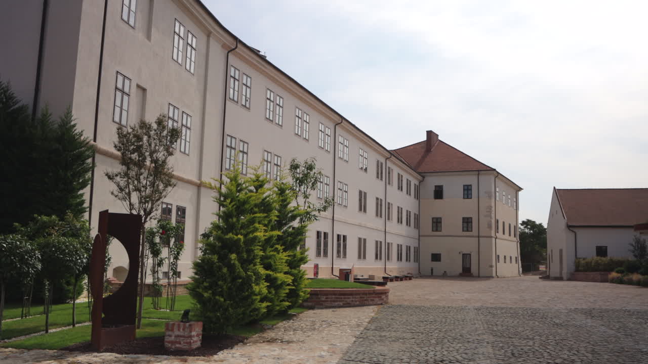 Reconstructed Centuries-old Fortress Of Oradea In Romania. Sideways Shot