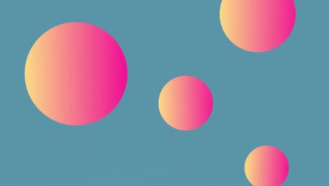 animación digital de formas abstractas circulares que se forman contra esferas púrpuras flotando en un fondo negro