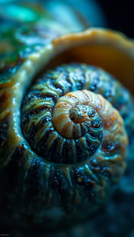 close-up of a snail shell spiral