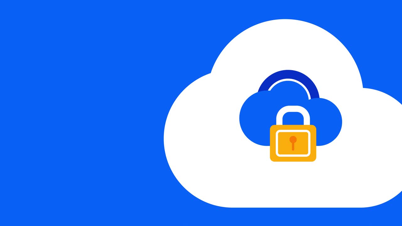 4k video of cartoon padlock in flat style.