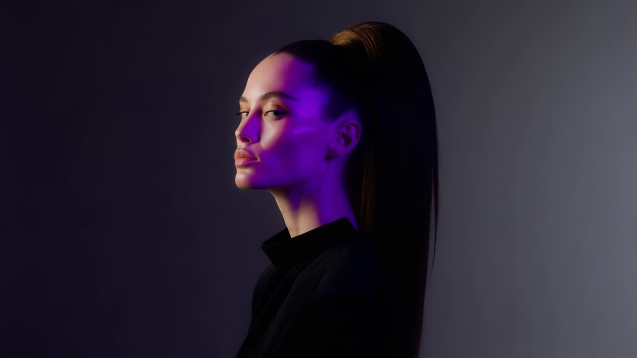 Portrait of a woman with a ponytail