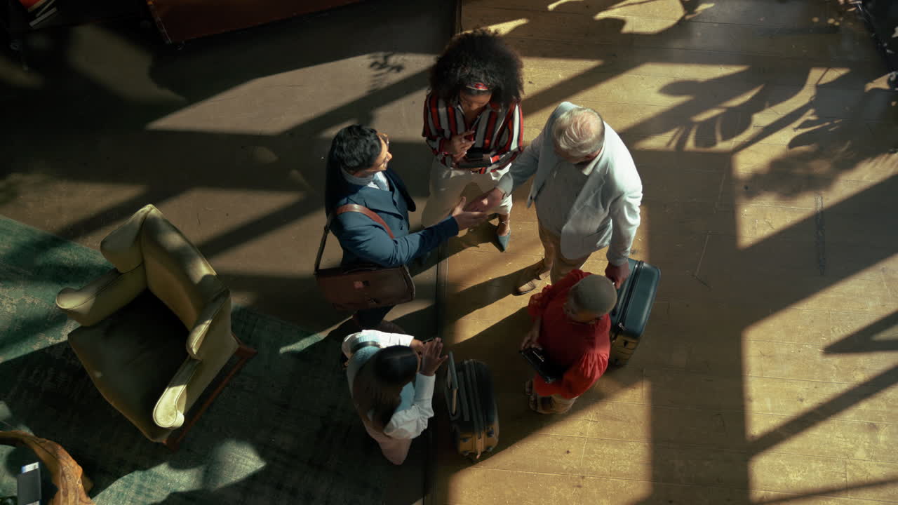 Group of business people in a lobby