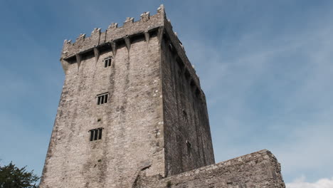 Medieval-castle-tower-against-a-beautiful-blue-sky-on-a-bright-sunny-day