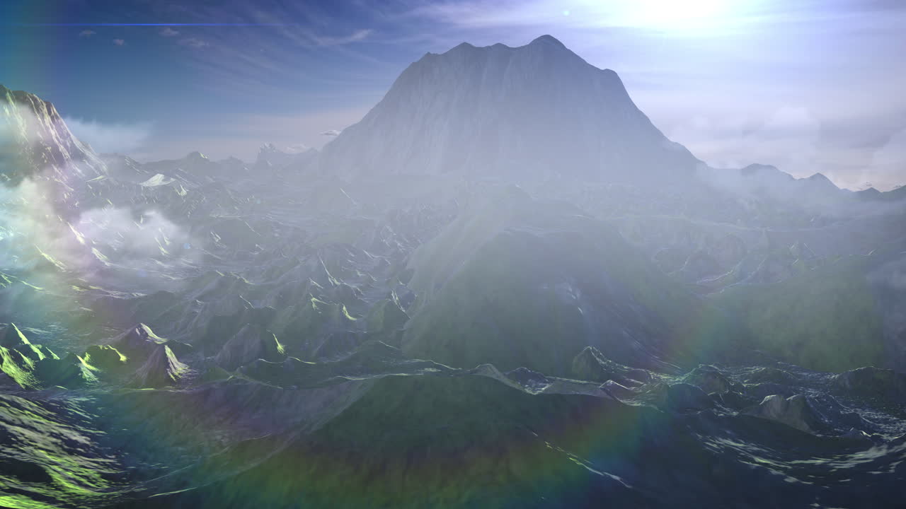 외계 행성 산 풍경