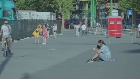 giuseppe meazza stadium, people ride bicycles, toilet cubicles, slow-mo