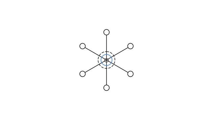 Minimalist Animated Graphic of Expanding Radial Network Nodes