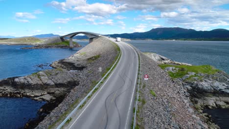 atlantic ocean road aerial footage norway