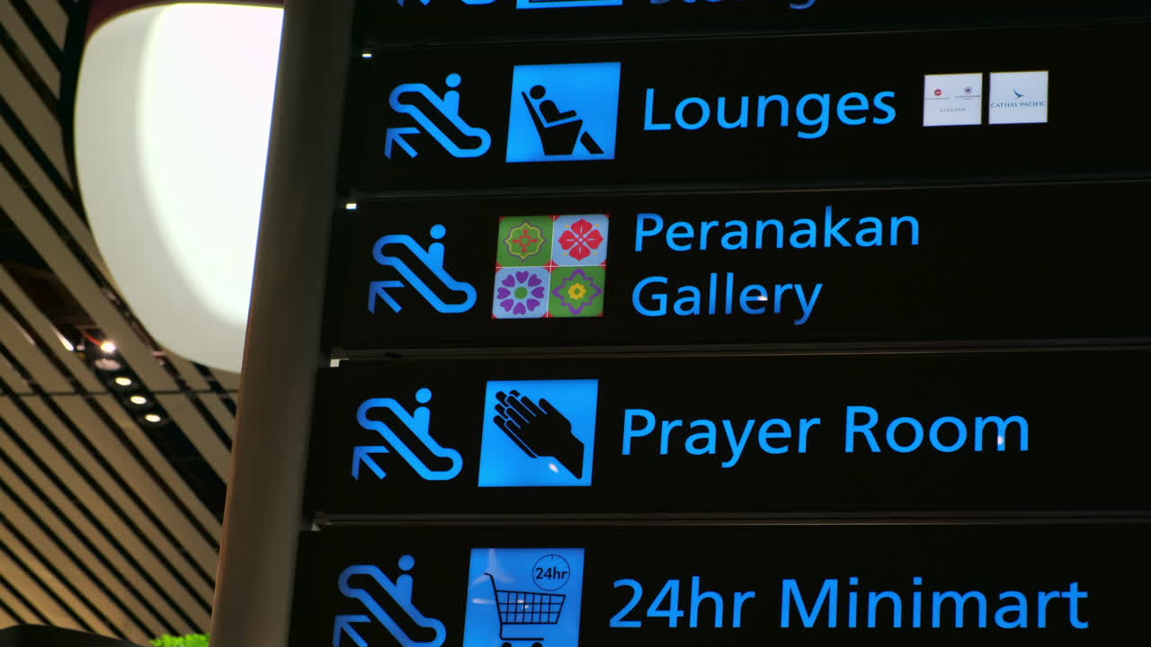 Airport Signage with various facilities