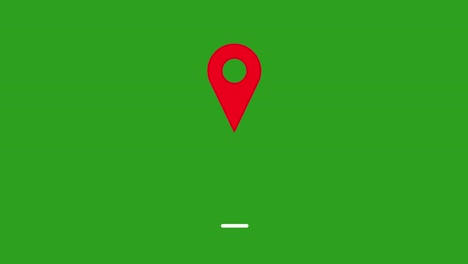 location pin pointer on map animated cartoon on green screen background.