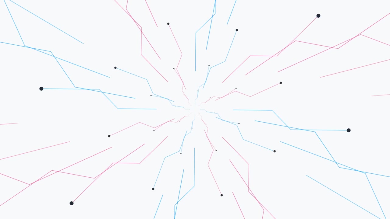 Abstract Digital Network Lines Expanding From Center