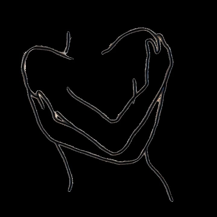 Minimalist Line Art Animation of Person Hugging Themselves