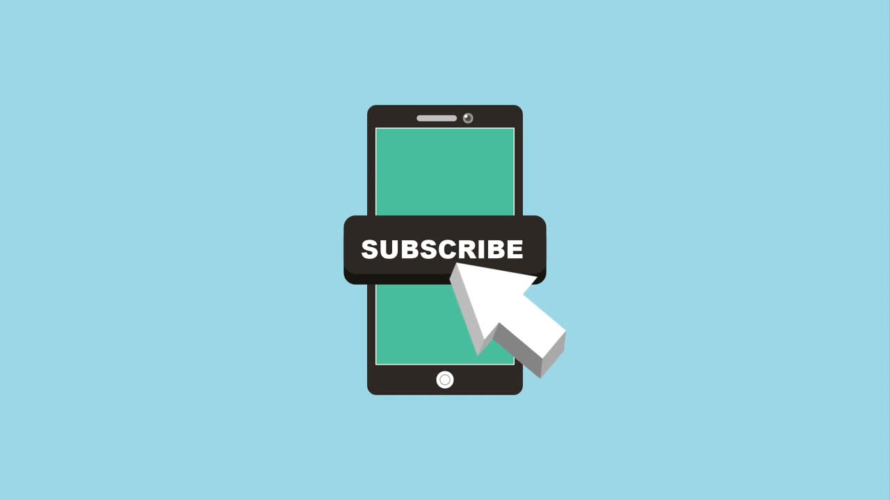 smartphone button subscribe clicked with arrow