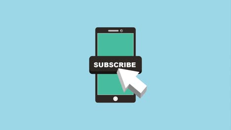 el botón de suscripción del teléfono inteligente se hace clic con la flecha