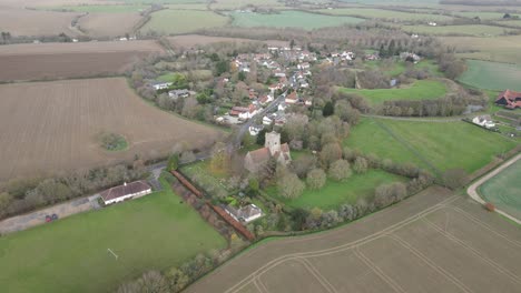 Pleshey-English-Village-Aerial-view-pull-back-rise-pov