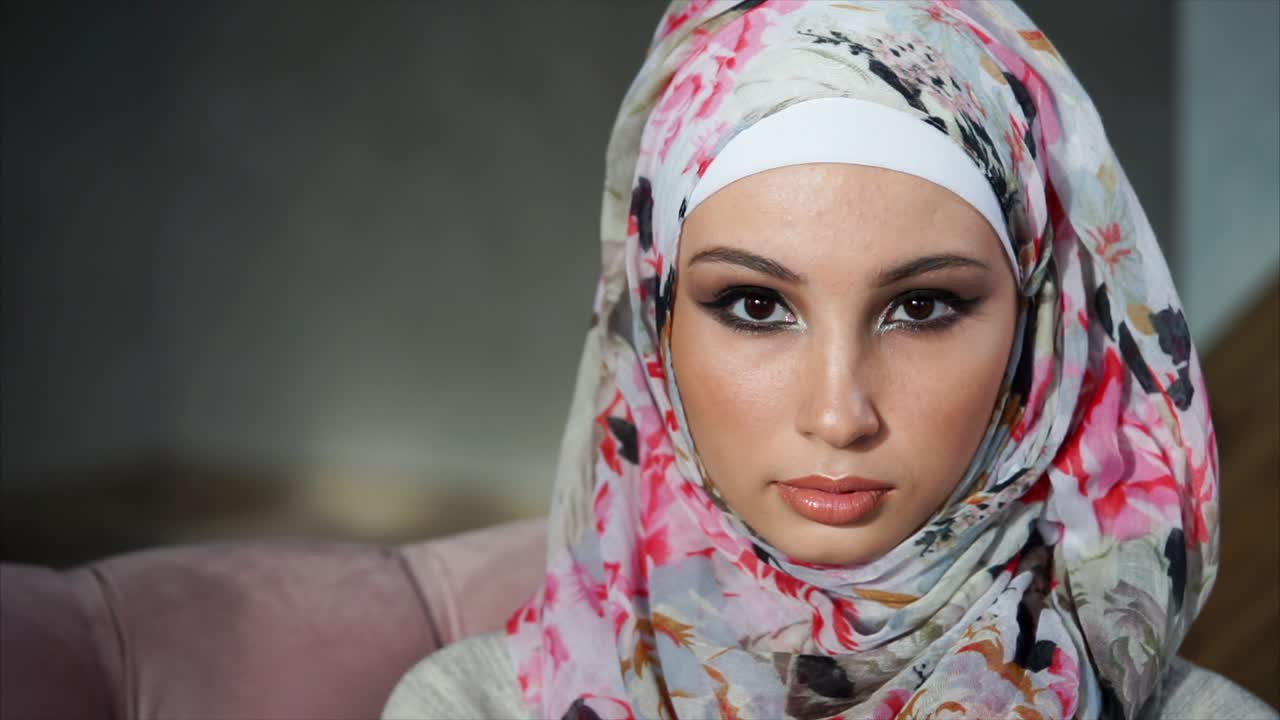 Woman in a Floral Hijab
