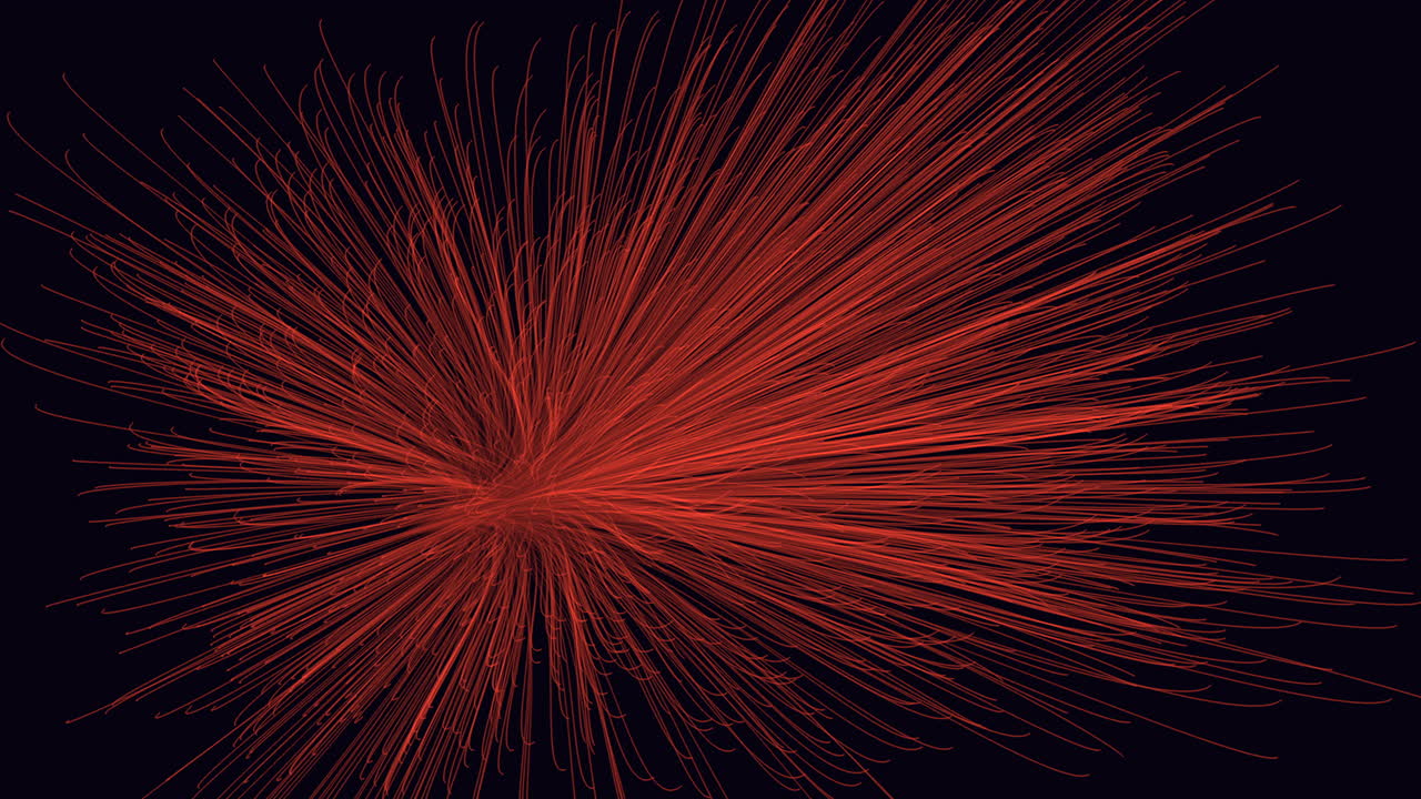 Connected futuristic dots and lines in dark space