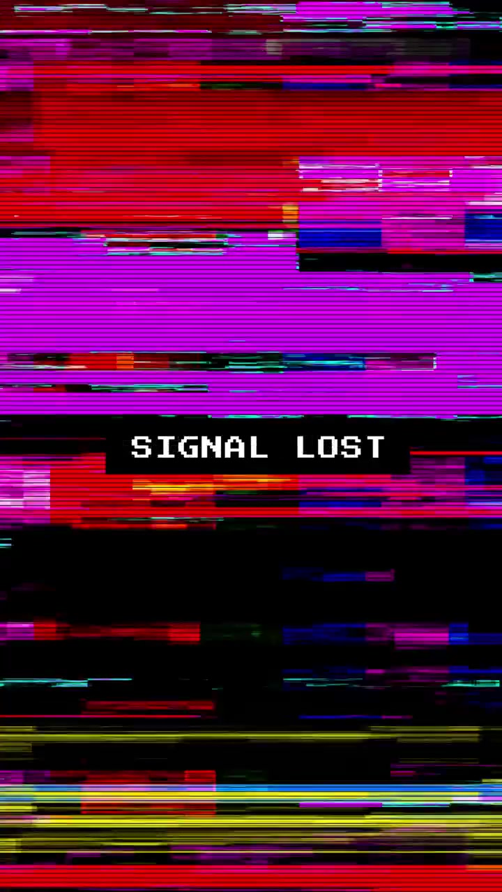 Digital Glitch Effect with Signal Lost Text Overlay