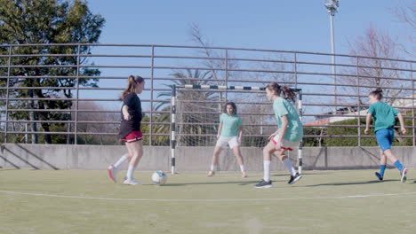 Two-Teenage-Girls-Getting-Extremely-Happy-After-Successful-Goal