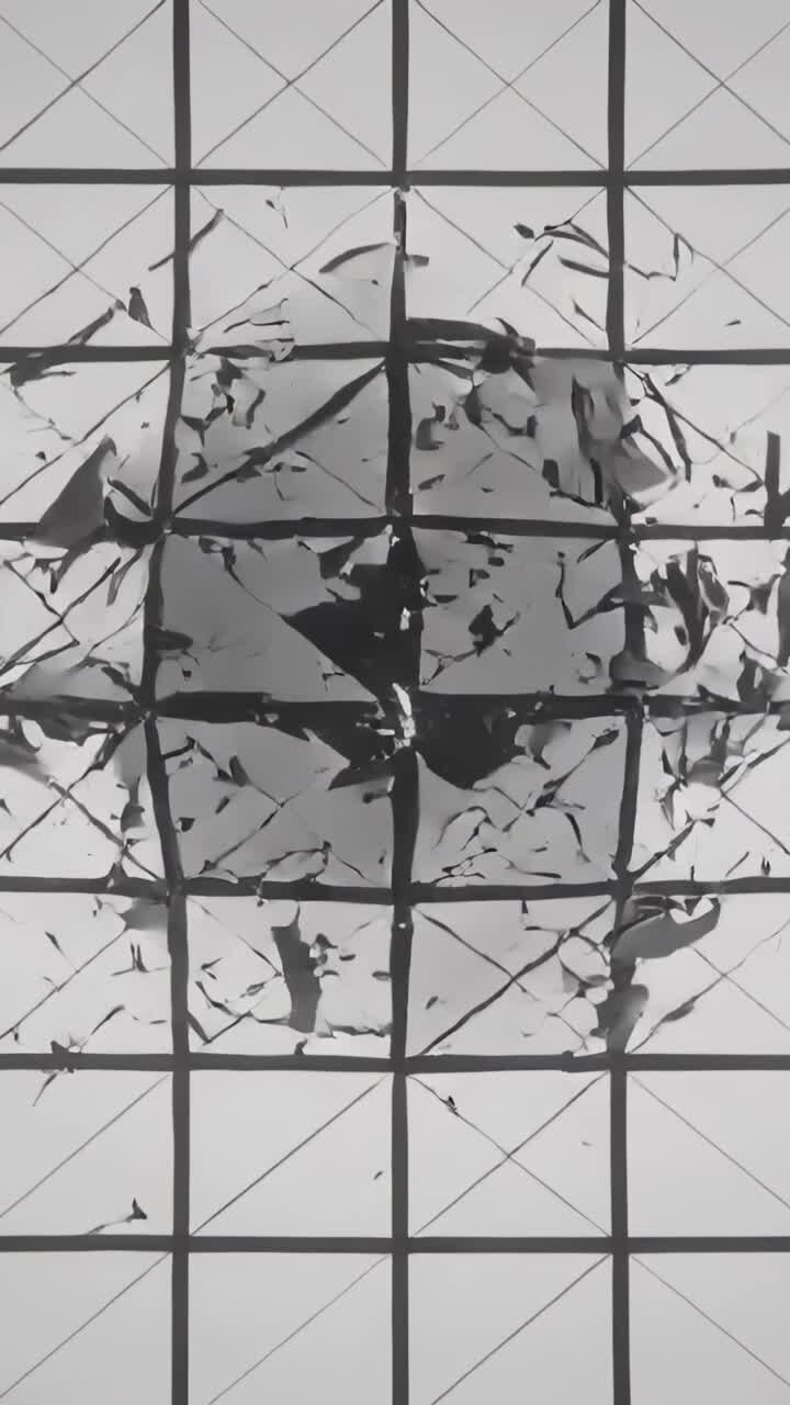 Abstract Black Liquid Spreading and Dripping Over a White Grid Pattern
