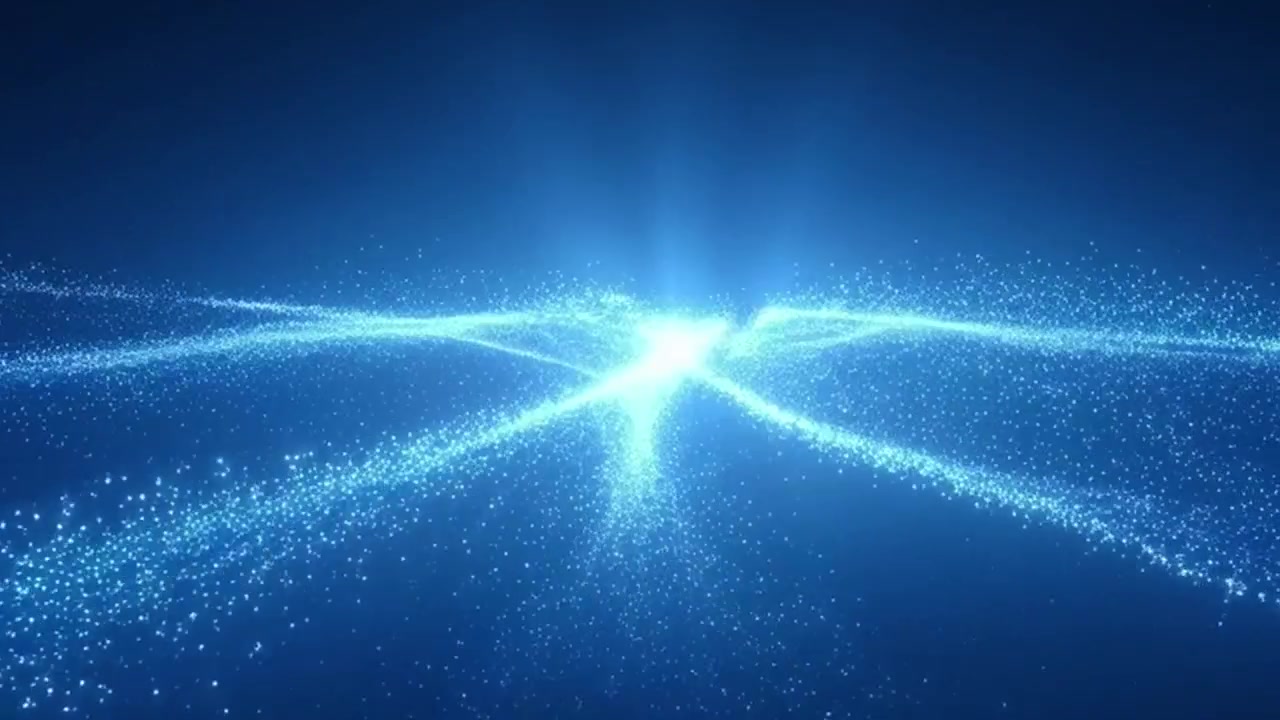 Abstract Blue Particles Flowing in Dark Space