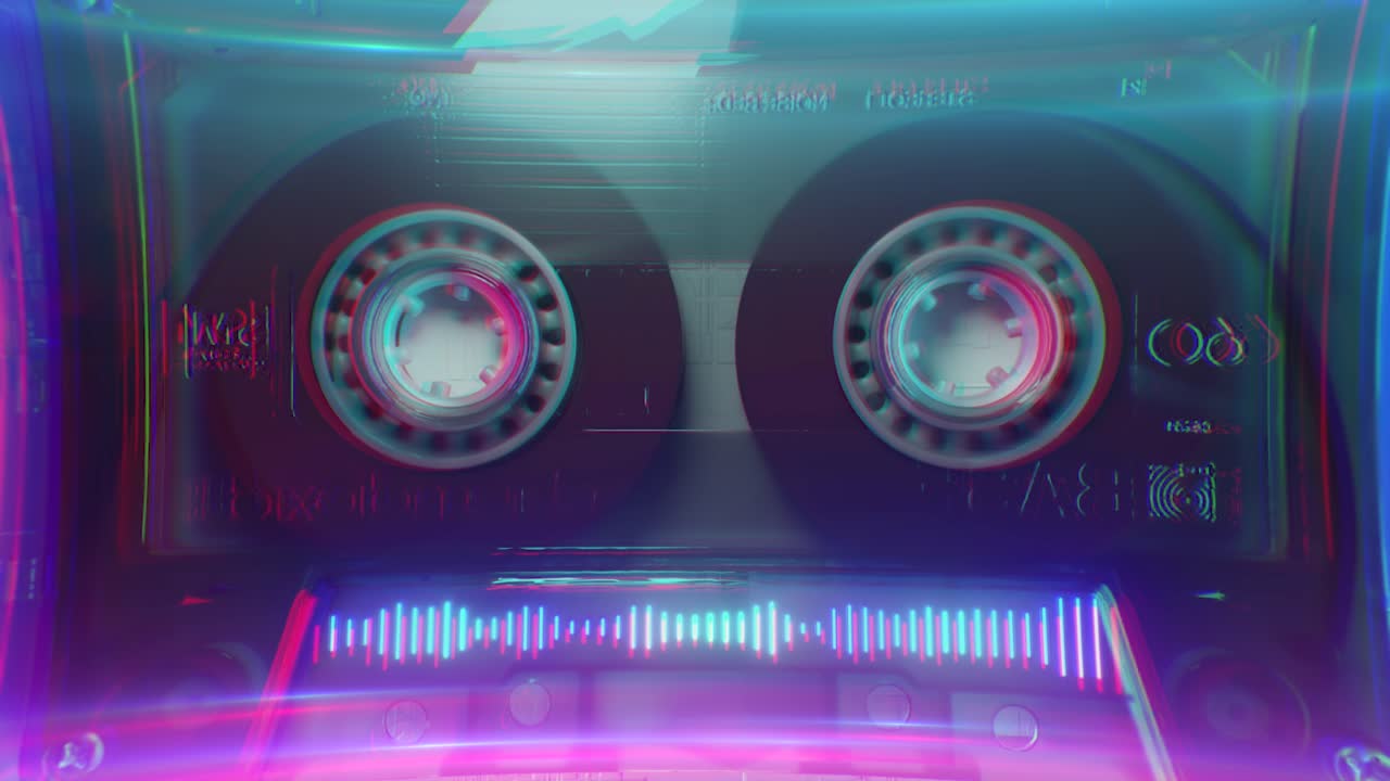 레트로 카세트 테이프 그래픽 디자인