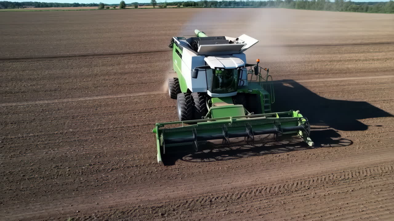 cosechadora en acción