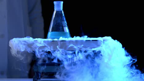 chemical experiment with liquid nitrogen