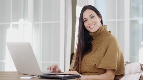 Attractive-young-woman-working-from-home