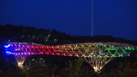 tehran, iran night light bridge panorama