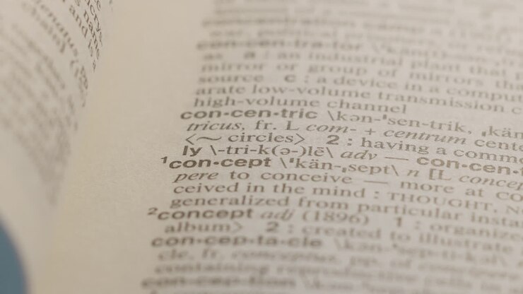 Concept Dictionary Highlighter Concept, highlighting a word in a dictionary to show it's definition