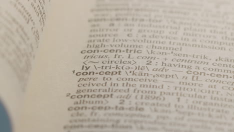 Concept Dictionary Highlighter Concept, highlighting a word in a dictionary to show it's definition