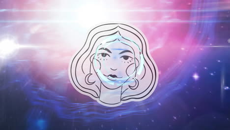 animación del símbolo del horóscopo sobre el escaneo del alcance