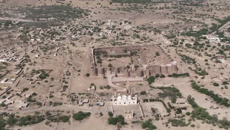 drone view of derawar fort in the day time