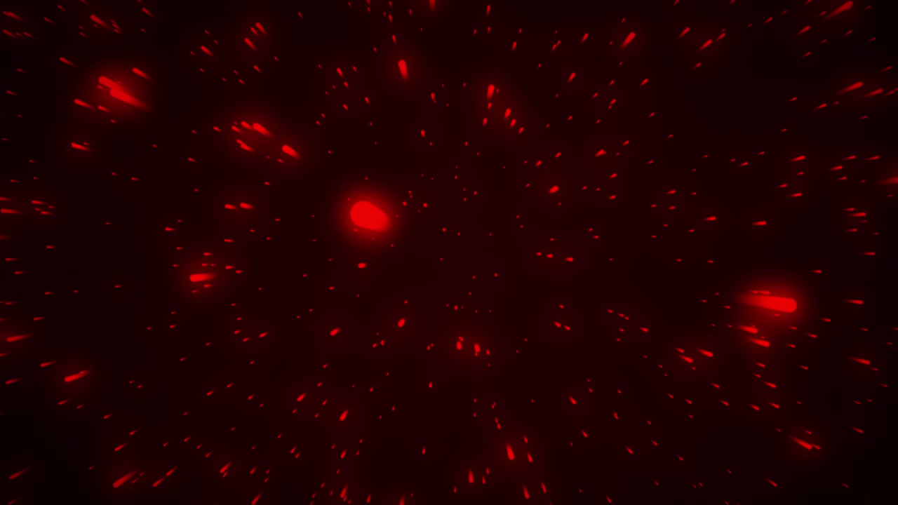 Neon stars racing and zooming through space universe galaxy astronomy 3D animation on gradient background vibrant abstract dynamic digital motion red