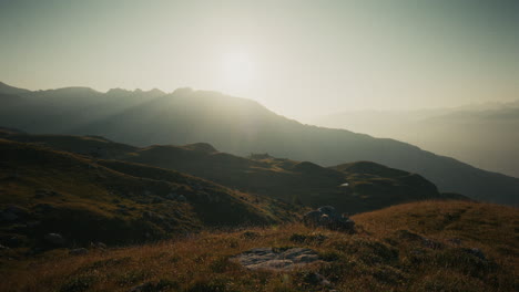 sunrise over alpine hills