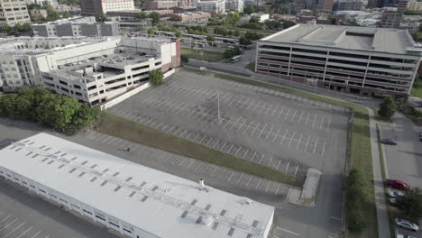 Urban,-empty-parking-decks,-parking-lots,-no-body