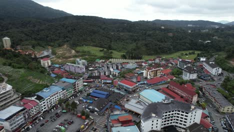 general landscape view of the brinchang district within the cameron highlands area of malaysia