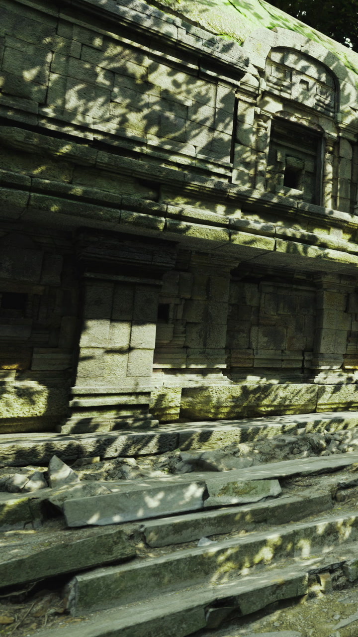 Exploring ancient stone ruins bathed in dappled sunlight and natures embrace