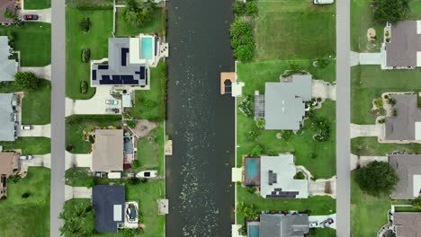 cape coral neighborhood with luxury villas and pool