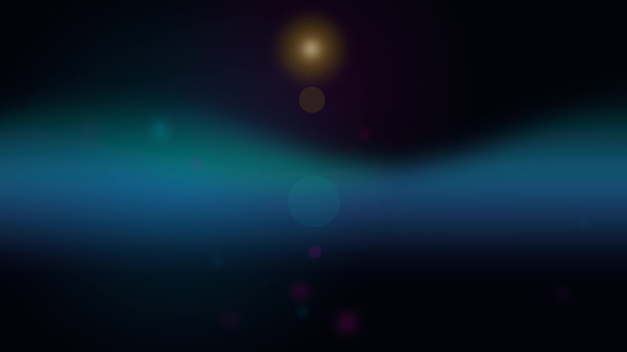 Abstract Motion Background with Glowing Light Orbs and Blue Haze