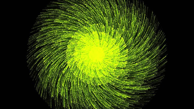 Abstract Yellow Spiral Explosion