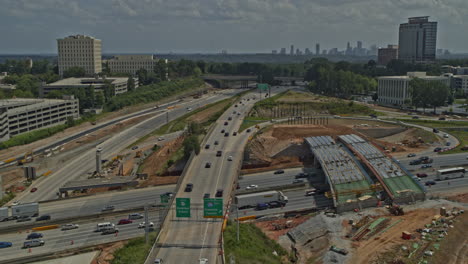 atlanta georgia aerial v672 pan right shot of freeway interchange and construction - dji inspire 2, x7, 6k - august 2020