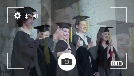 taking photos of students graduating on a digital camera