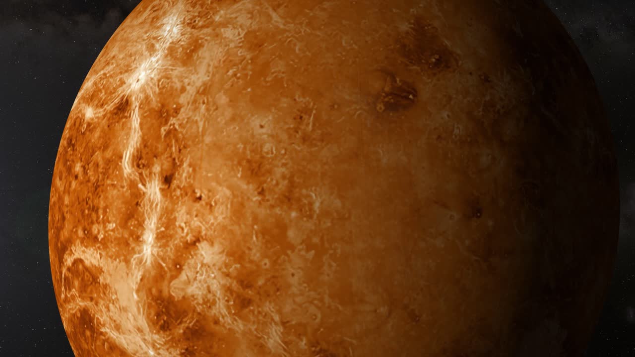 animación que muestra a venus girando con el tiempo